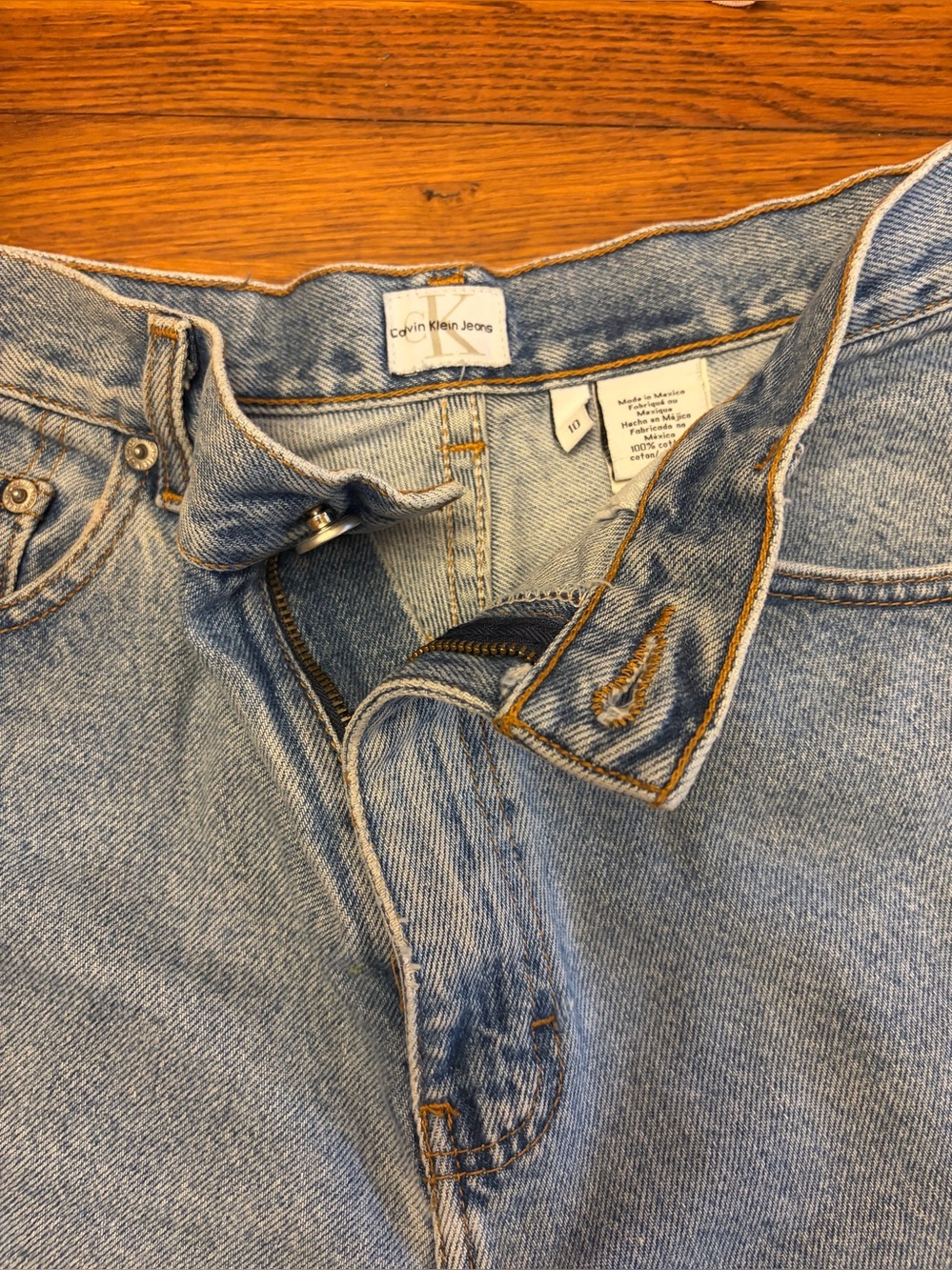 Calvin Klein Jeans Light Blue Relaxed Cuffed Denim Jean Shorts